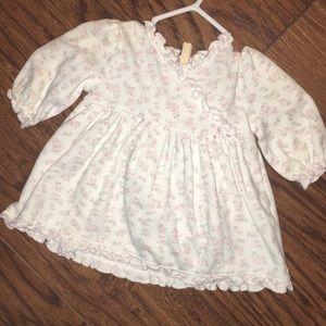 White DRESS-Pink & Gray FLORAL-Diaper Cover
